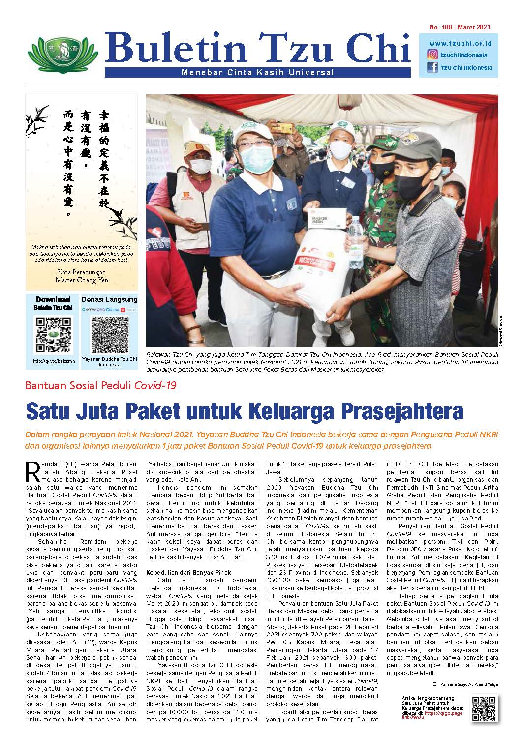 Buletin Tzu Chi Edisi 188 Maret 2021