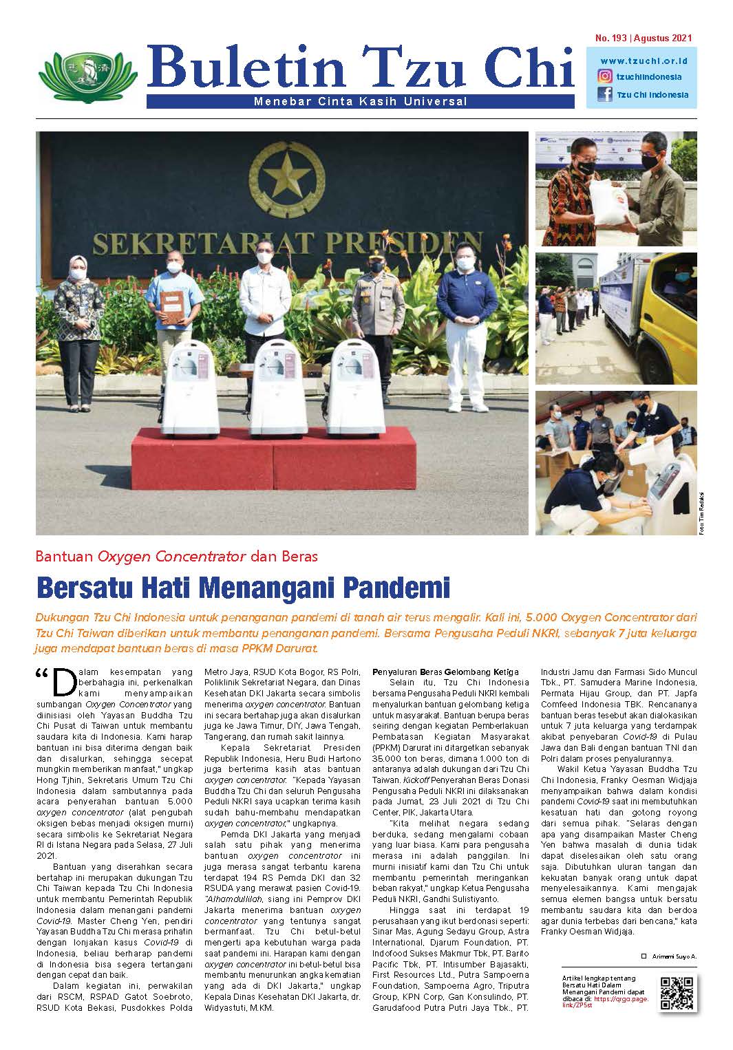 Buletin Tzu Chi Edisi 193 Agustus 2021