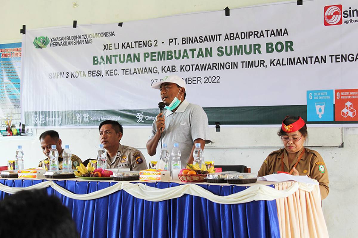 Bantuan Sumur Bor untuk SMPN 3 Kota Besi di Kalimantan Tengah 