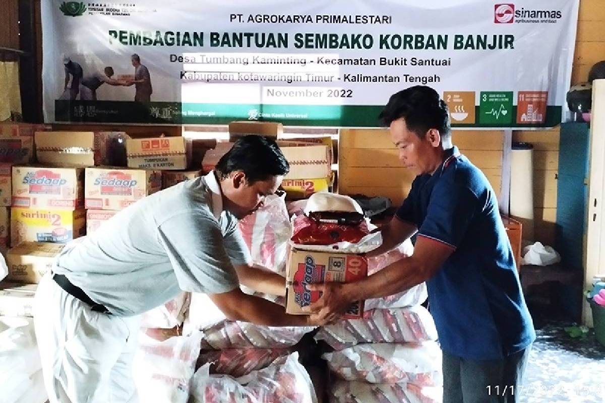 Bantuan Banjir di Desa Tumbang Kaminting