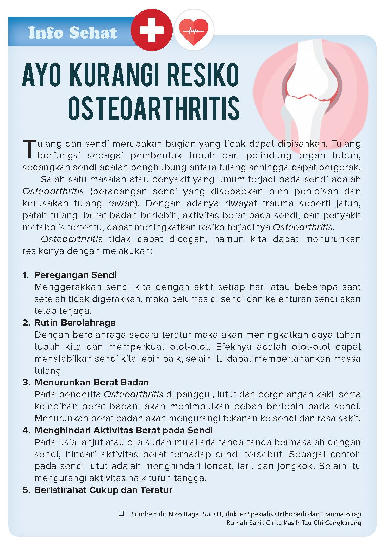 Ayo Kurangi Resiko Osteoarthritis