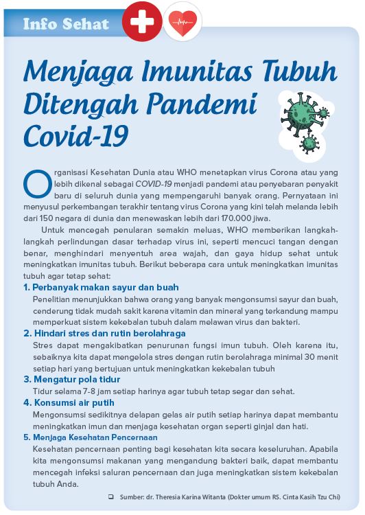 Menjaga Imunitas Tubuh Ditengah Pandemi Covid-19