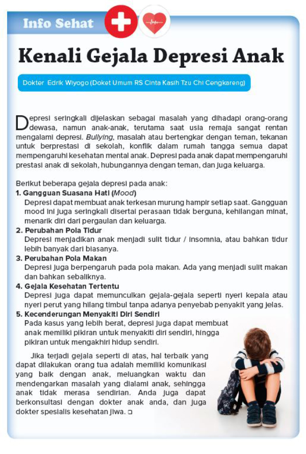 Kenali Gejala Depresi Anak