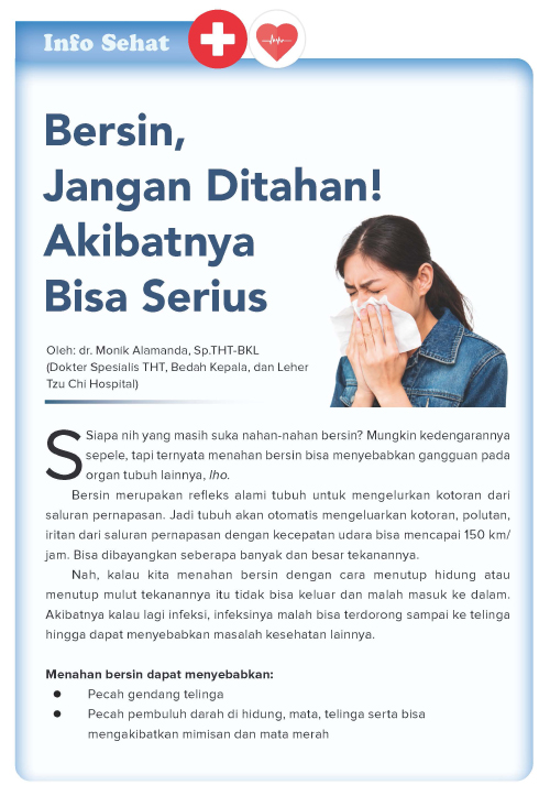 Bersin, Jangan Ditahan! Akibatnya Bisa Serius