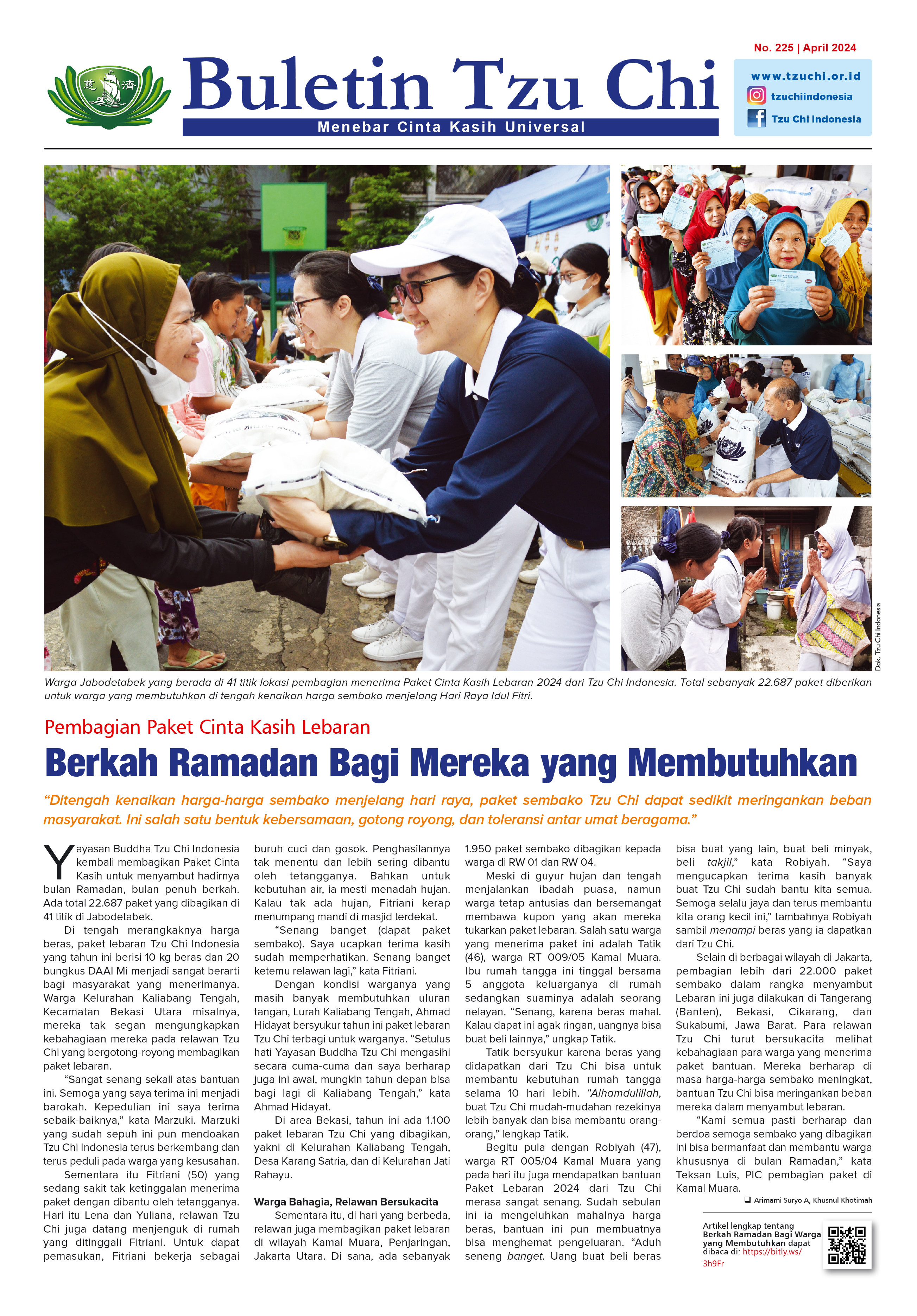 Buletin Tzu Chi Edisi 225 April 2024