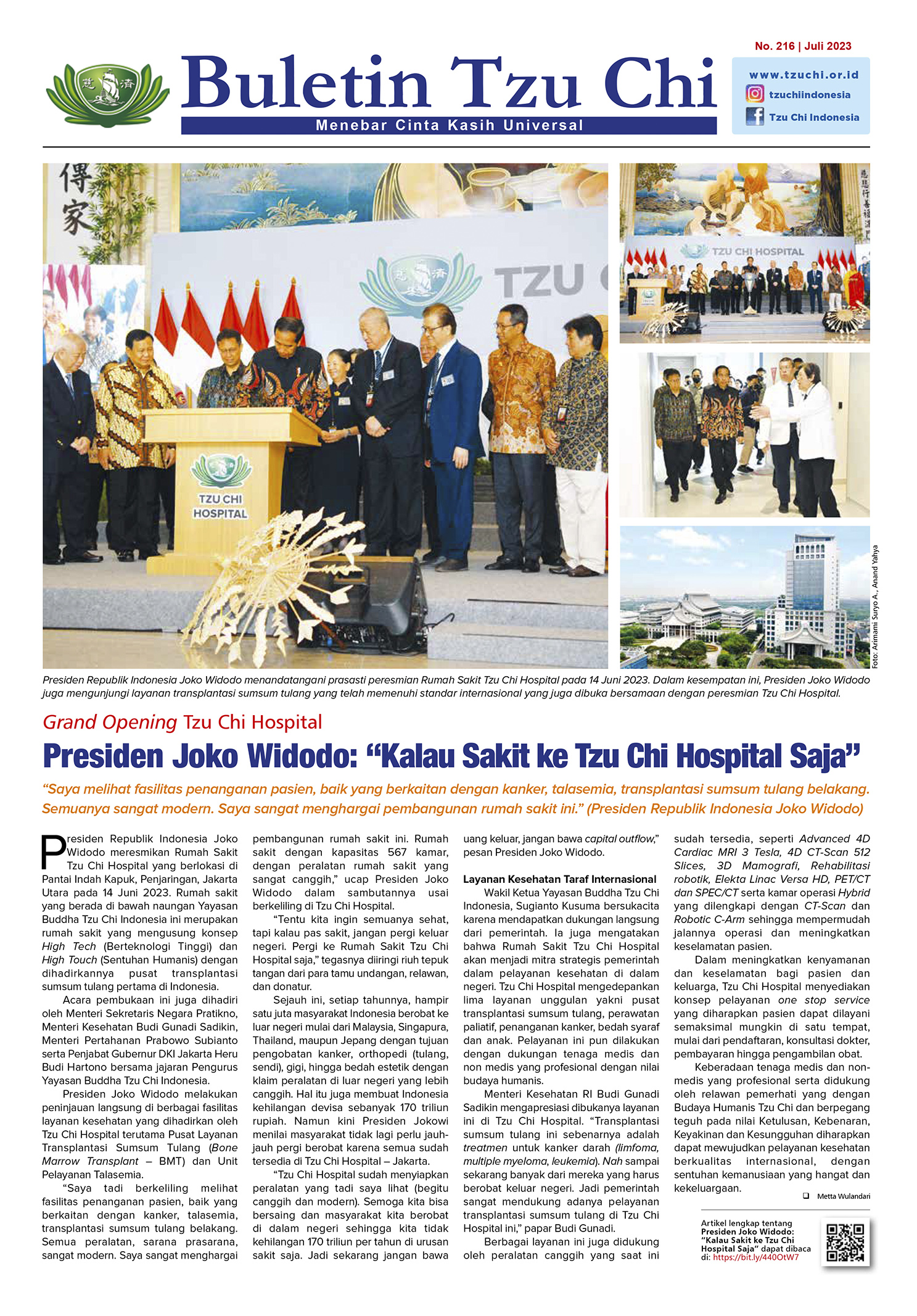 Buletin Tzu Chi Edisi 216 Juli 2023