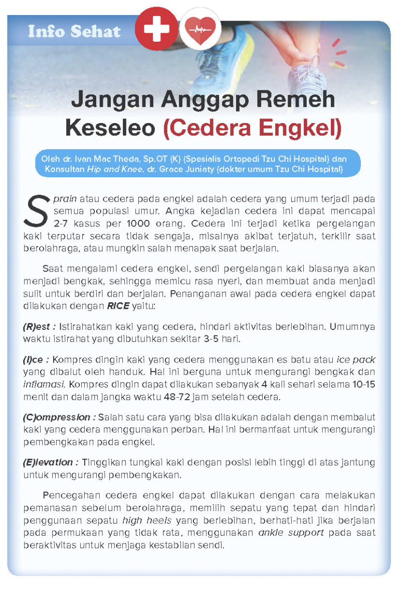 Jangan Anggap Remeh Keseleo (Cedera Engkel)